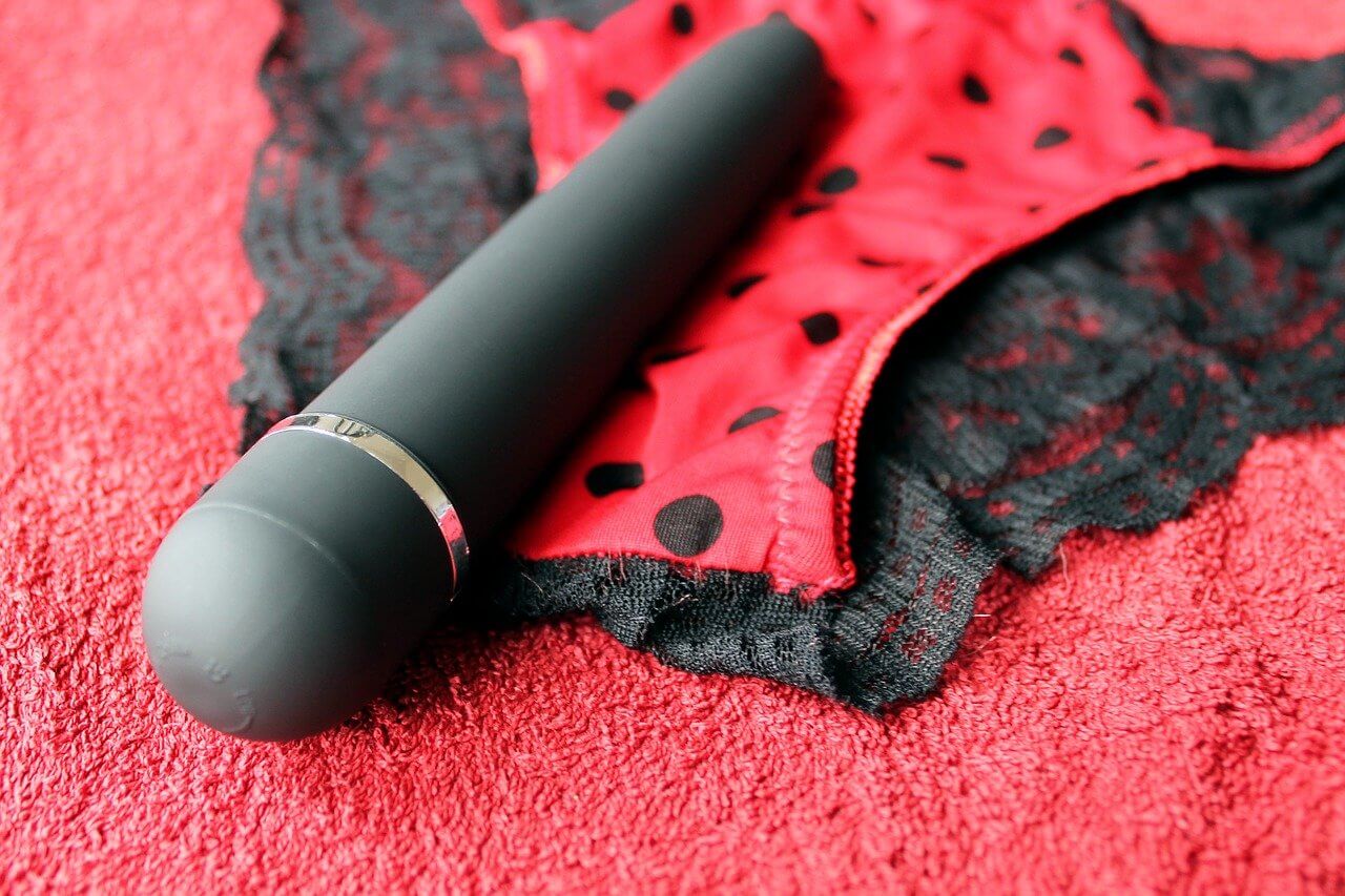 Image of a vibrator and some panties